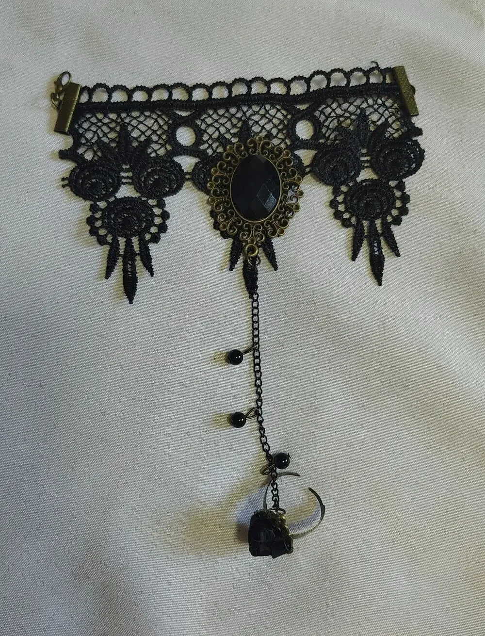 Vintage Gothic Lace Finger Ring Bracelet